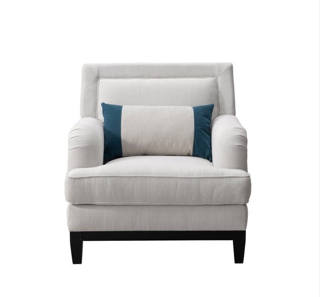 Elevated Greek Off-White Arm Chair