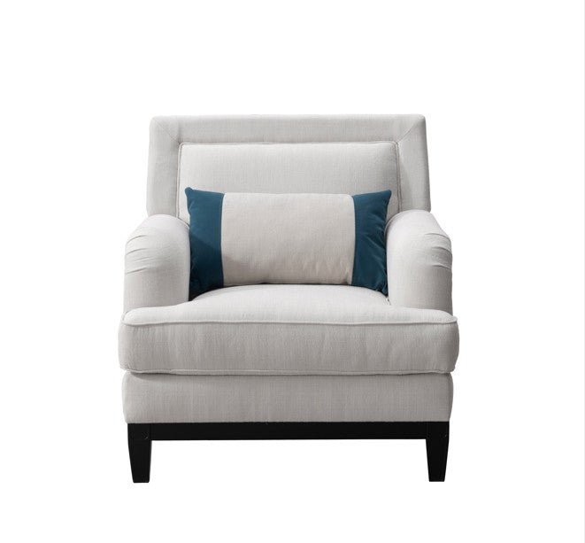 Elevated Greek Off-White Arm Chair