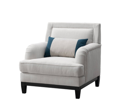 Elevated Greek Off-White Arm Chair