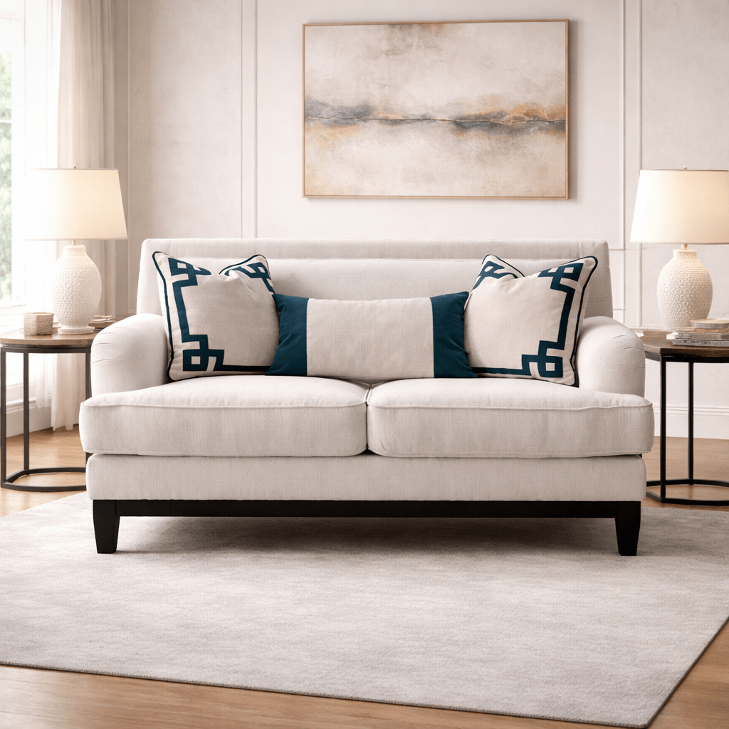 Elevated Greek Off-White Loveseat