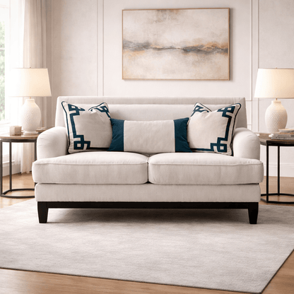 Elevated Greek Off-White Loveseat