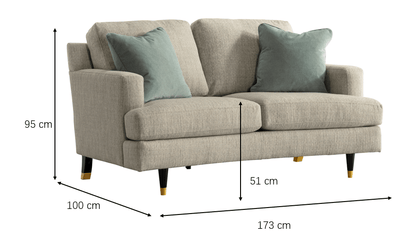Elif Beige Loveseat (173cm)