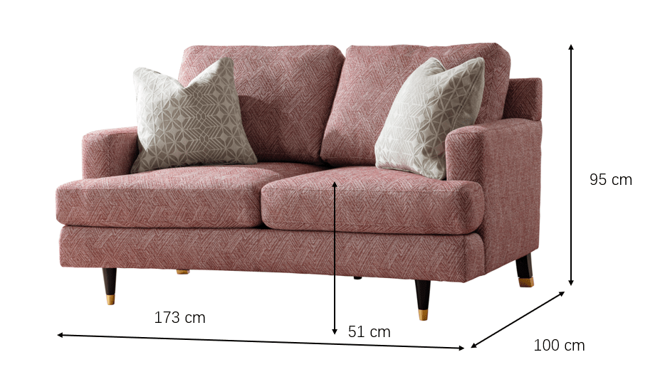 Elif Rosy Loveseat (173cm)