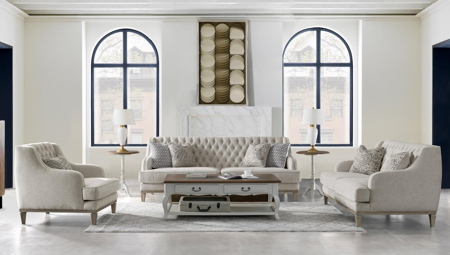 Ella Beige Living Room Set