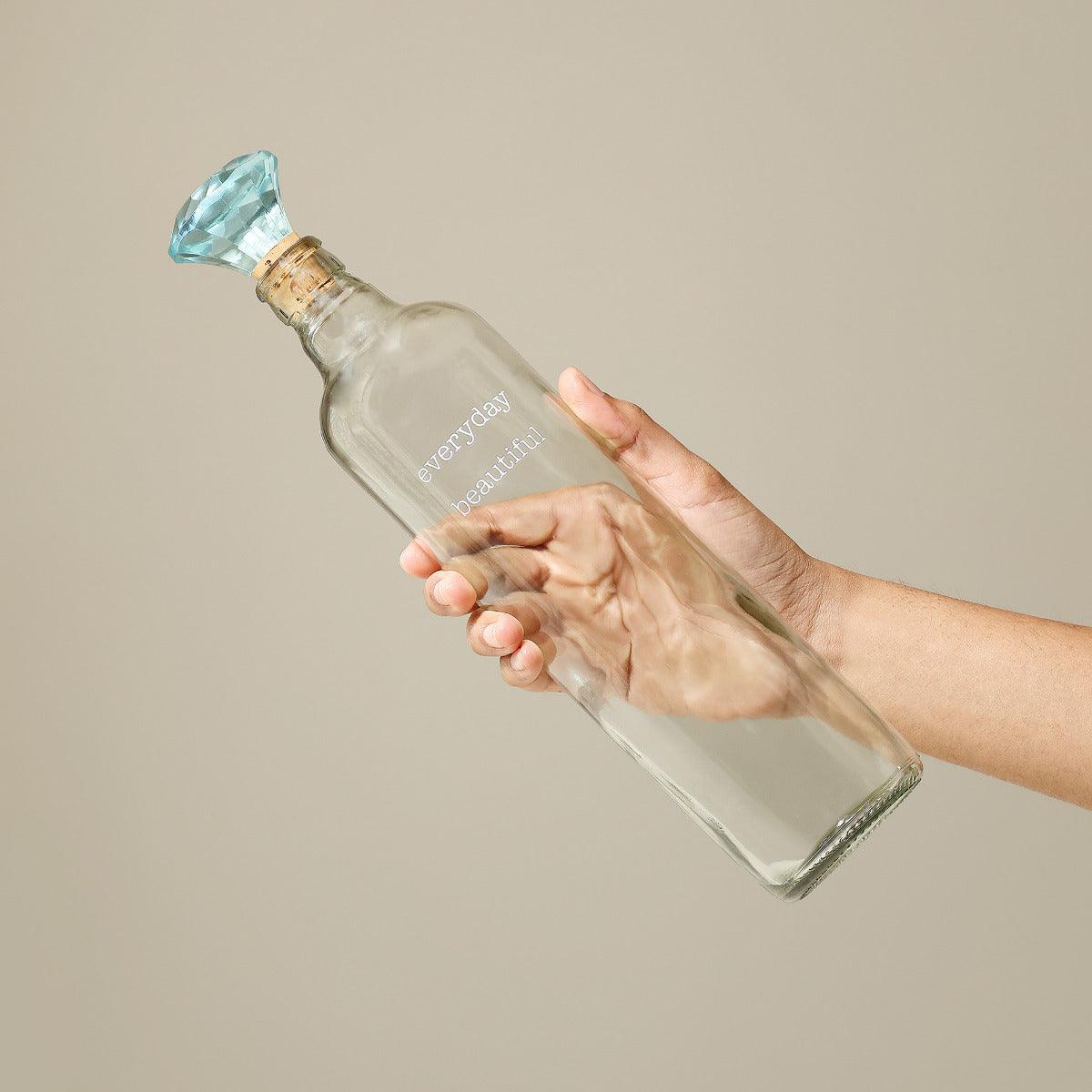 Everyday Glass Bottle W/Blue Glass Stopper