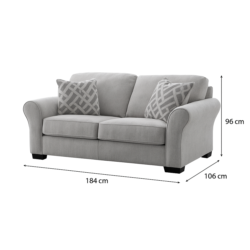 Dillon Grey Living Room Set ( Sofa + Loveseat)