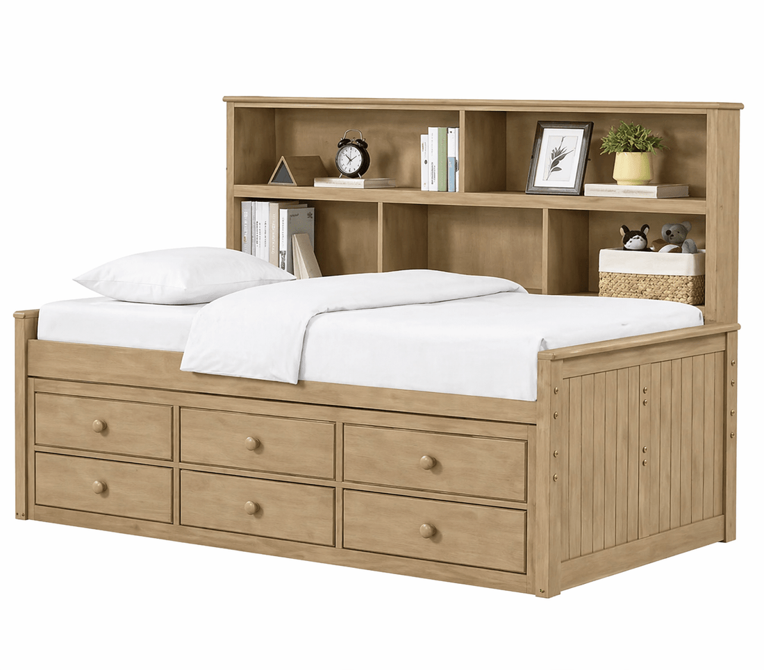 Fillmore Twin Sideway Bed w/ 6 Drawer Storage