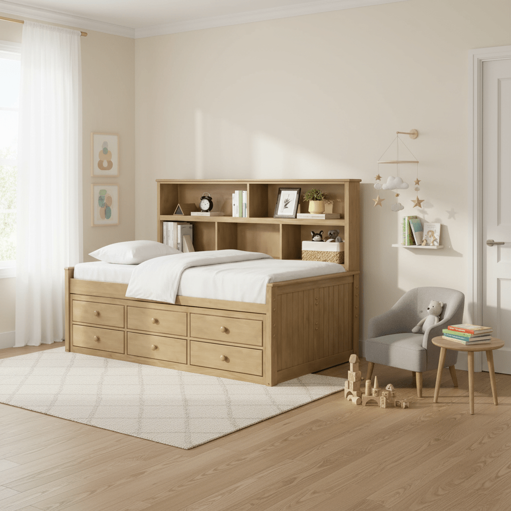 Fillmore Twin Sideway Bed w/ 6 Drawer Storage