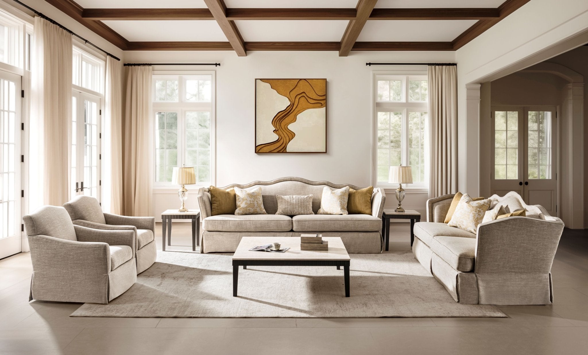 Finest Beige 4 Seater Sofa (278cm)