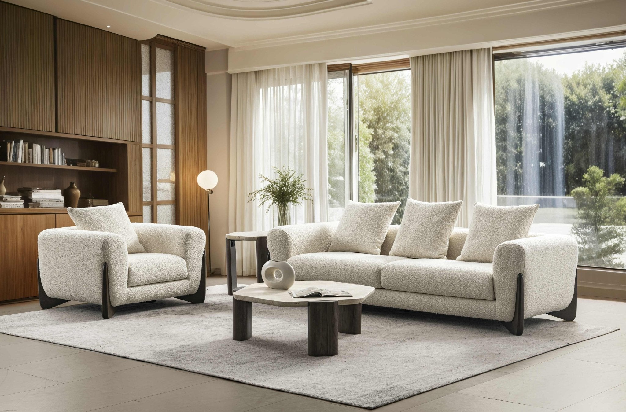 Floux White Accent Chair