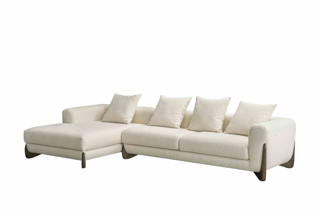 Floux White Left Chaise Sectional