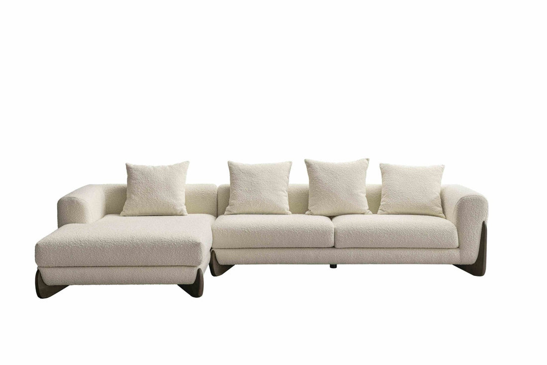 Floux White Left Chaise Sectional