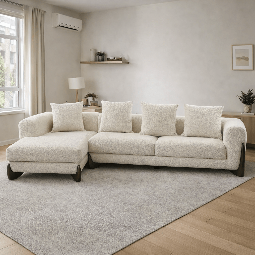 أريكة Floux White Left Chaise الزاوية