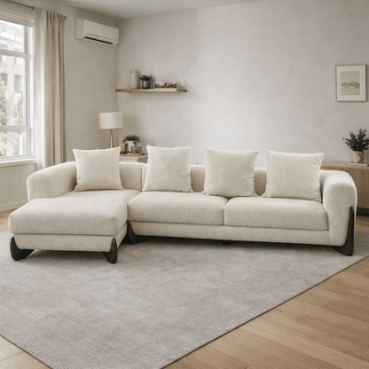 Floux White Left Chaise Sectional