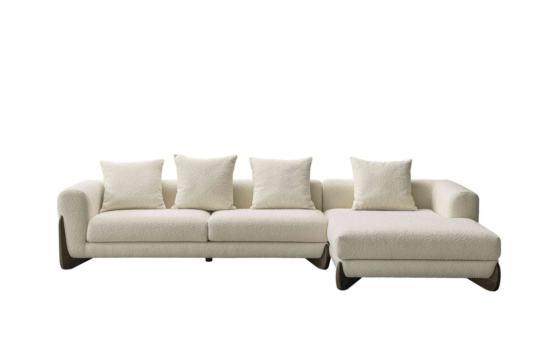 Floux White Right Chaise Sectional
