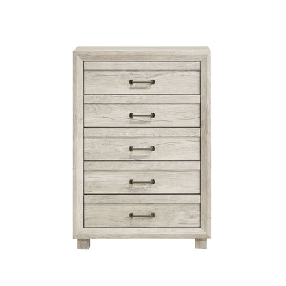 Fort Worth 5-Drawer Chest in White (Sturdy Act)