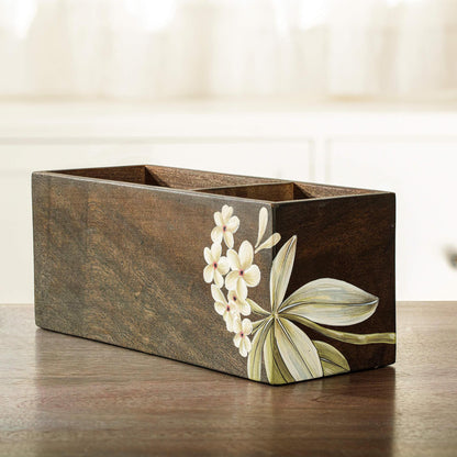 Frangipani Wooden Cutlery Stand