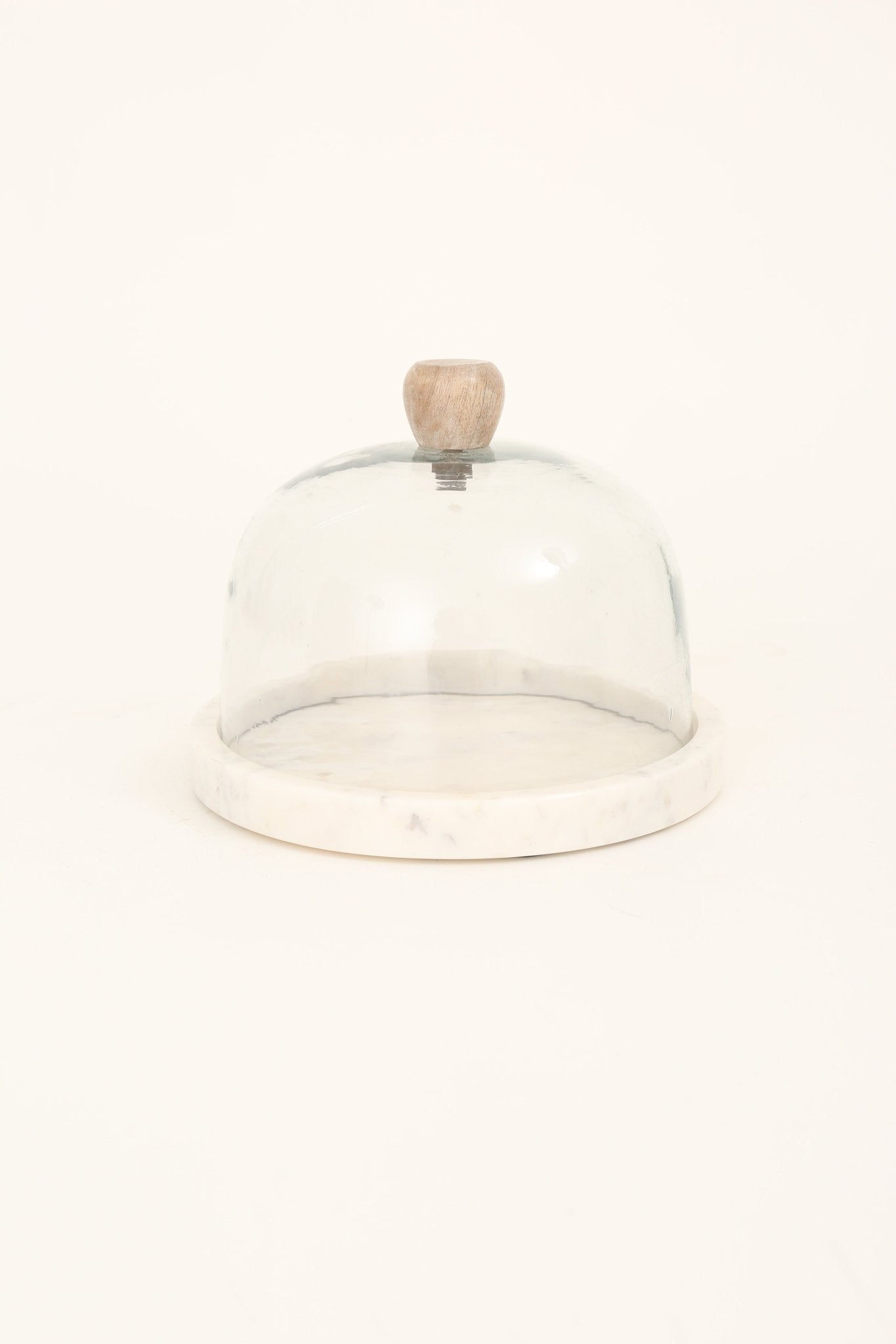 GLASS CLOCH W/MARBLE BASE