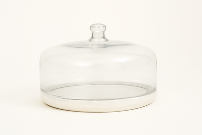 GLASS CLOCH W/MARBLE BASE