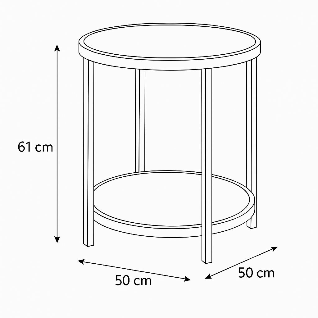 Glass Elegance Round Side table