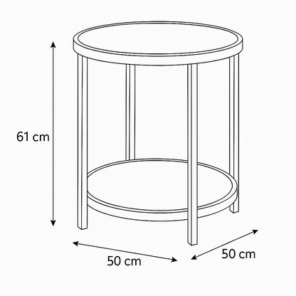 Glass Elegance Round Side table