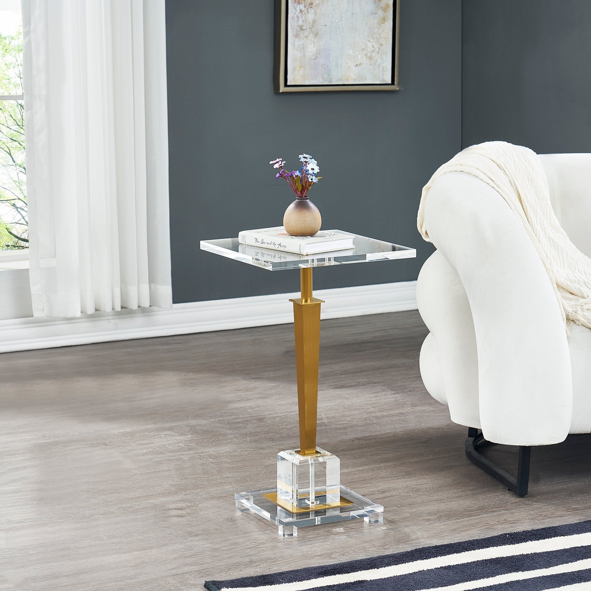 Gold Accent table Acrylic Top