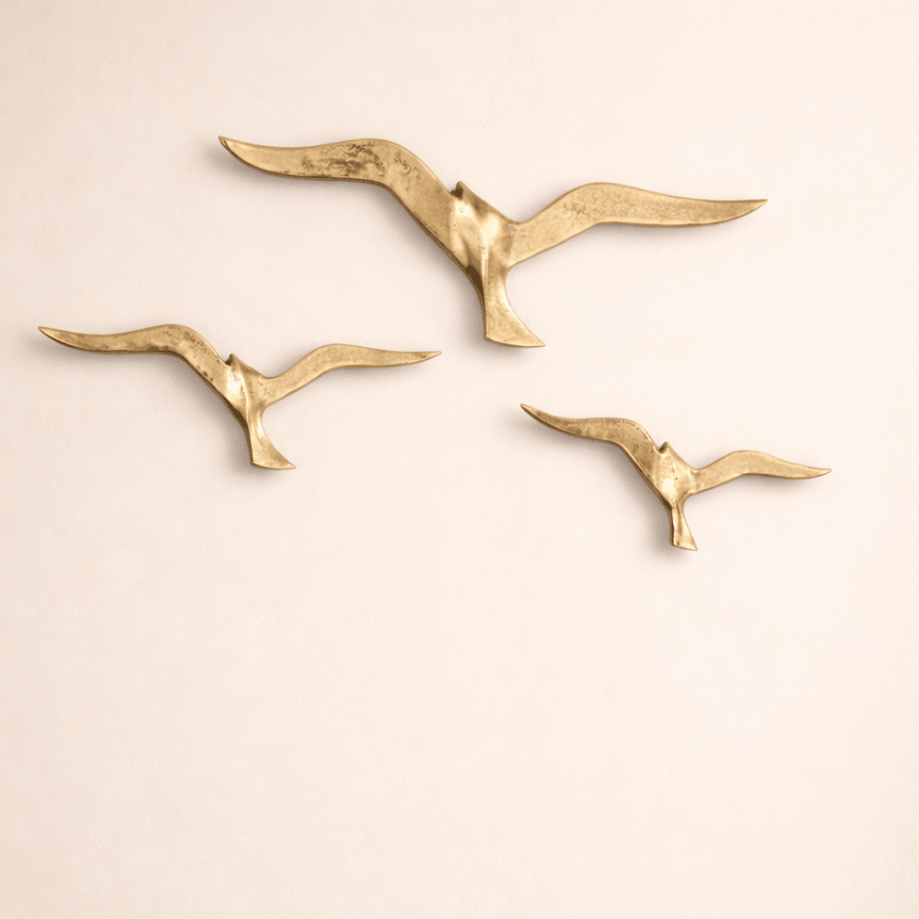 Golden Birds Wall Décor  - Set of 3