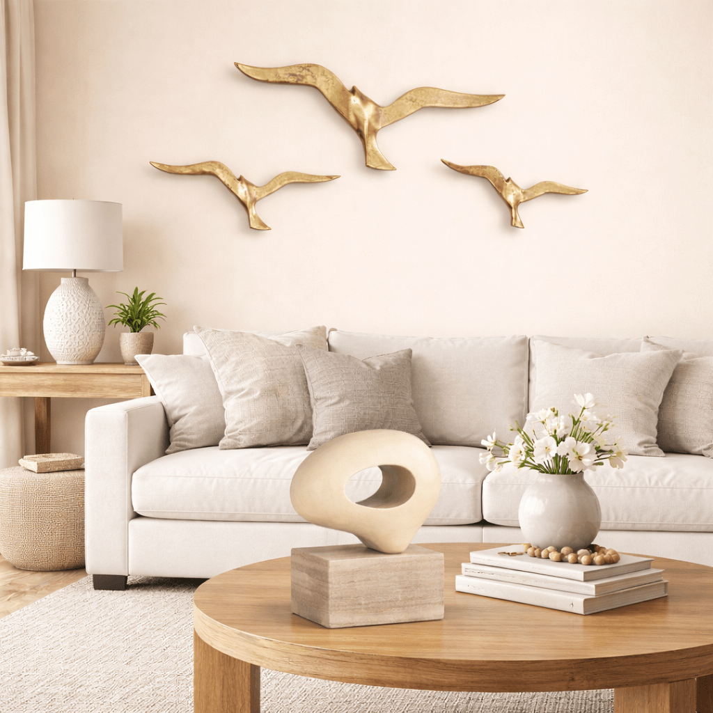 Golden Birds Wall Décor  - Set of 3