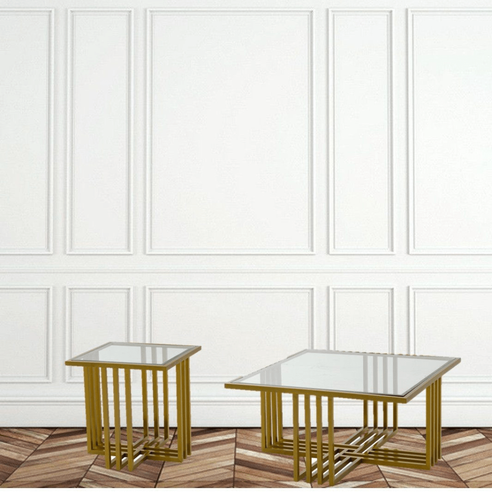 Golden Brushed End Table