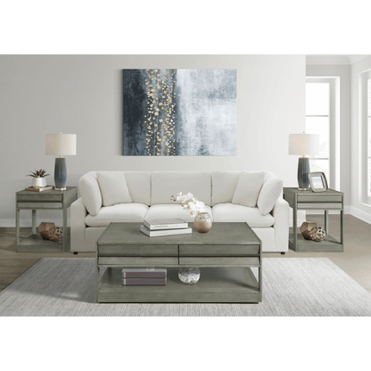 Gordon Rectangular End Table In Grey