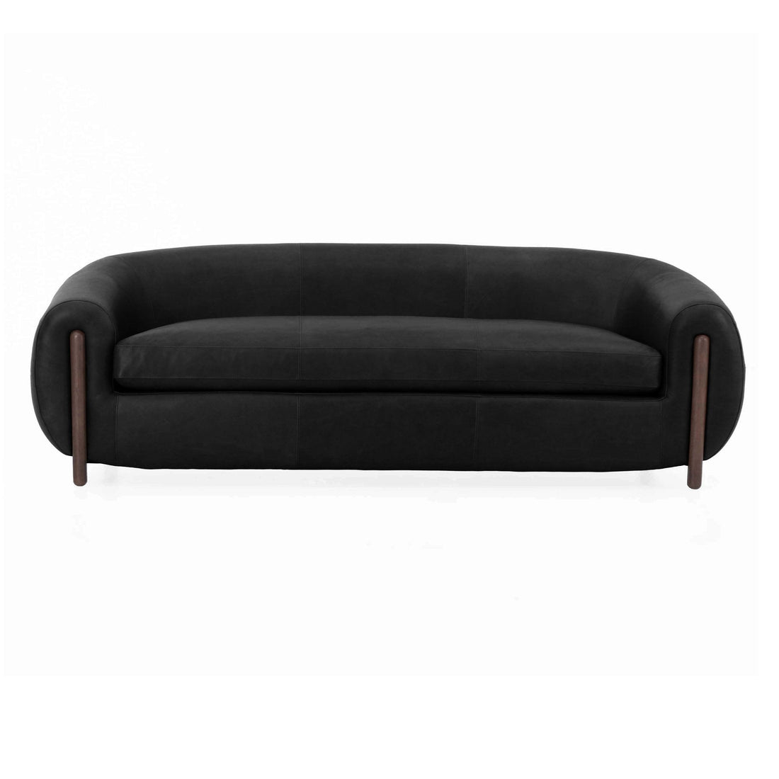Grace Black Leather Sofa (220cm)