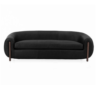 Grace Black Leather Sofa (220cm)