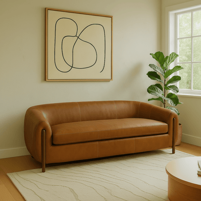 Grace Brown Leather Sofa (220Cm)