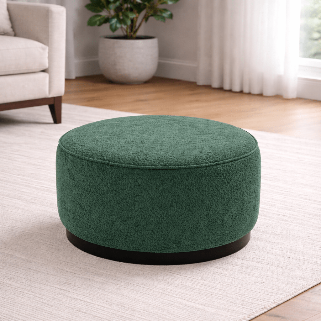 Green Boucle Ottoman W55.5xH44cm