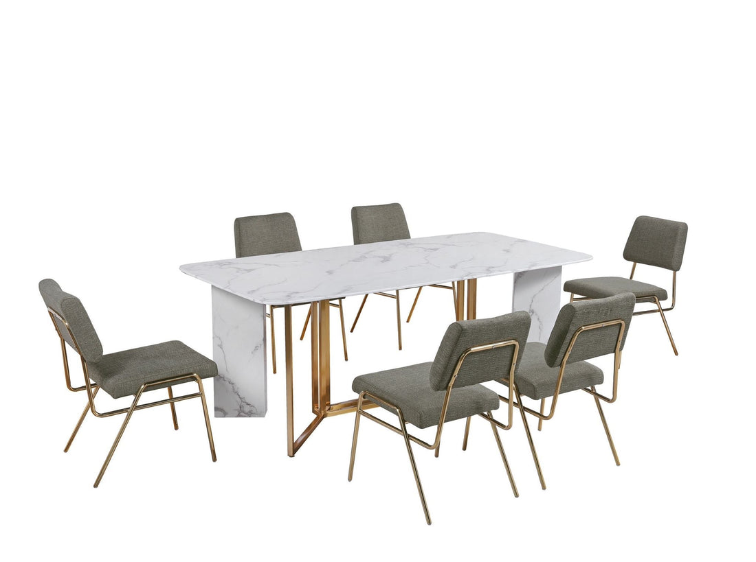 GREEN LINEN DINING CHAIR