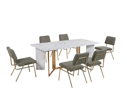 GREEN LINEN DINING CHAIR