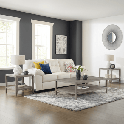 Grey Oak Wood Coffee Table