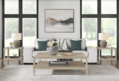 Grey Oak Wood Side Table