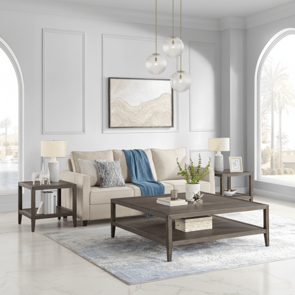 Grey Oak Wood Side Table