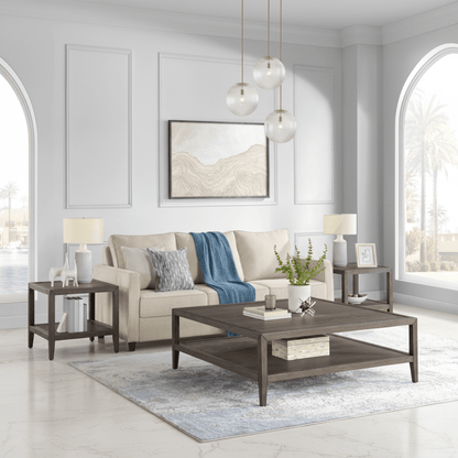 Grey Oak Wood Side Table