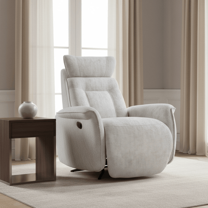 Grey Polyester Manual Recliner