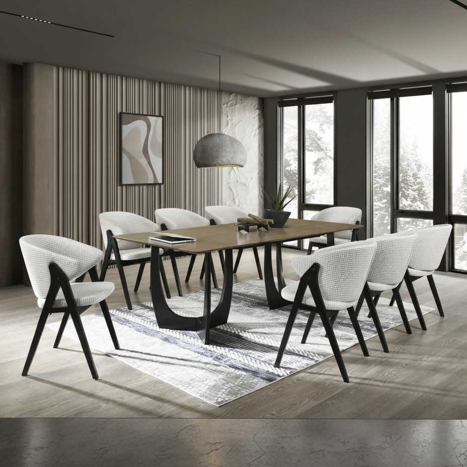 Hana Antique Oak Dining Table Set