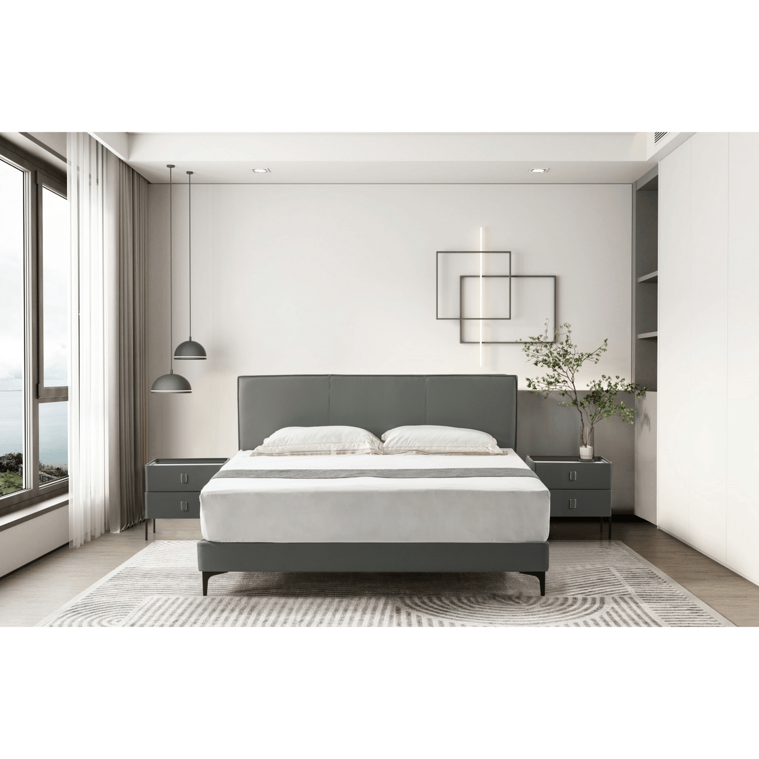 Starlit Sleeper Grey King Bed x W196
