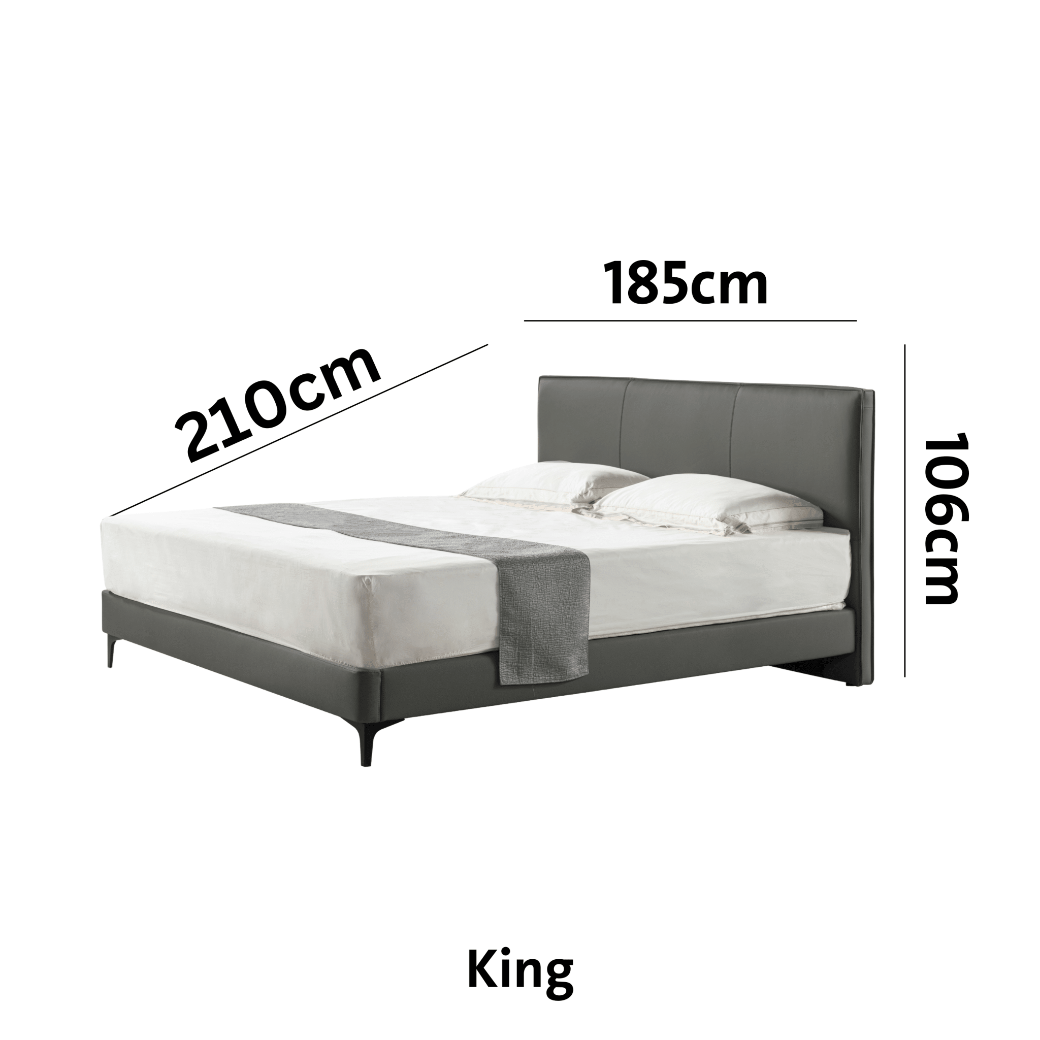 Starlit Sleeper Grey King Bed x W196