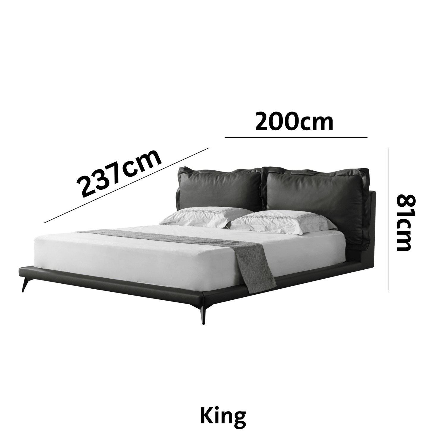 Starlit Sleeper Grey King Bed x W196