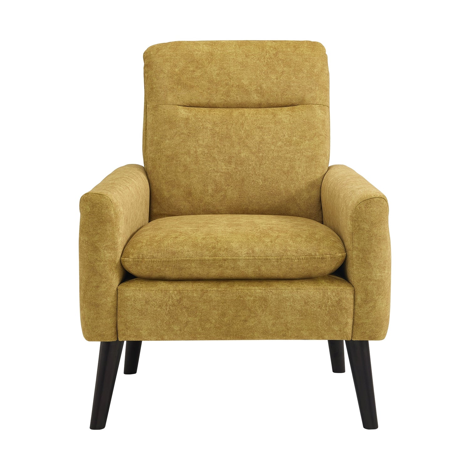 Hawk Accent Arm Chair with Memory foam in Radiance Yellow and Espresso