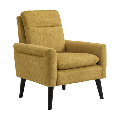 Hawk Accent Arm Chair with Memory foam in Radiance Yellow and Espresso
