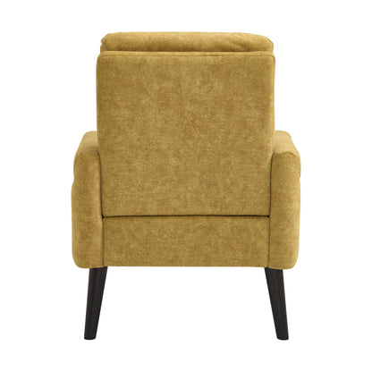 Hawk Accent Arm Chair with Memory foam in Radiance Yellow and Espresso