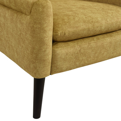 Hawk Accent Arm Chair with Memory foam in Radiance Yellow and Espresso