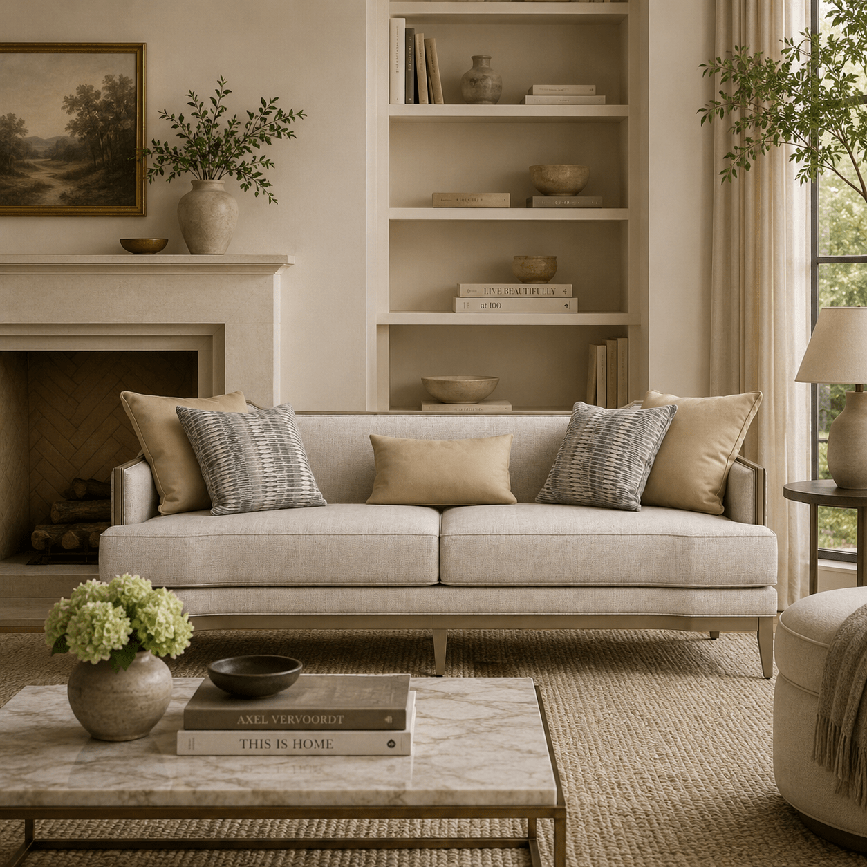 Heritage Beige 3 Seater Sofa